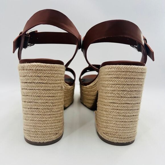 Marc Fisher Viga Espadrille Platform Brown Sandal Size 8.5 - Picture 10 of 11